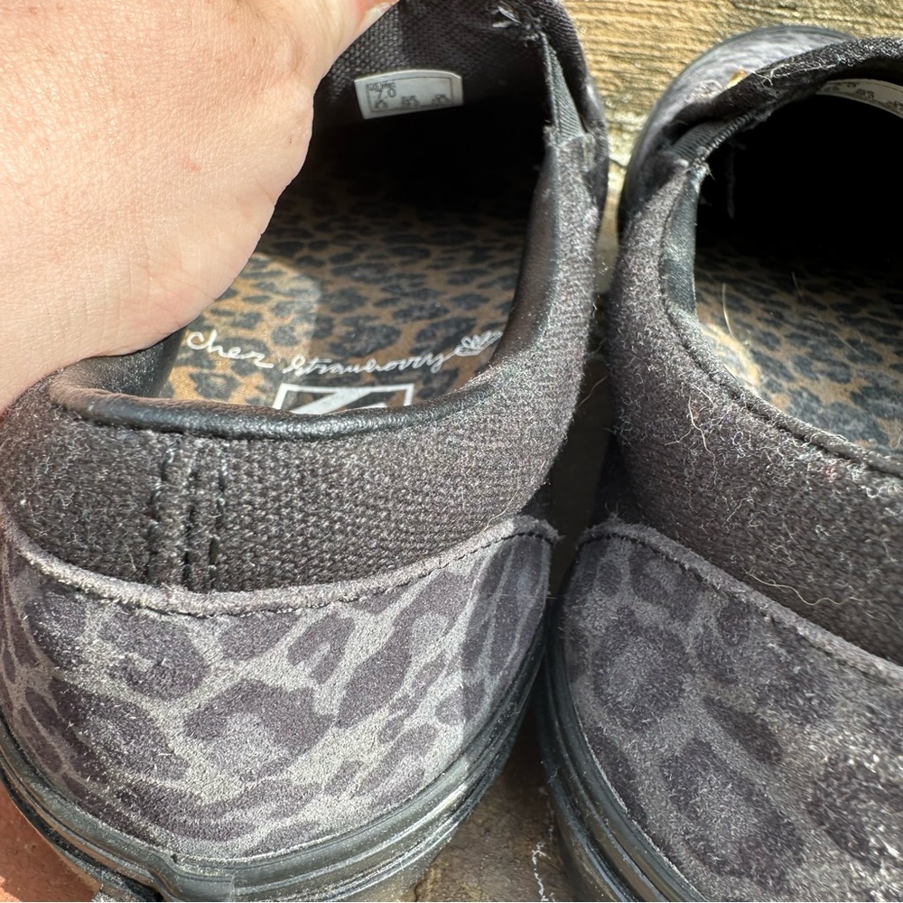 Vans x Cher Strawberry Skater Slip-On Sneakers in Cheetah Black Men’s 7 - Picture 9 of 10
